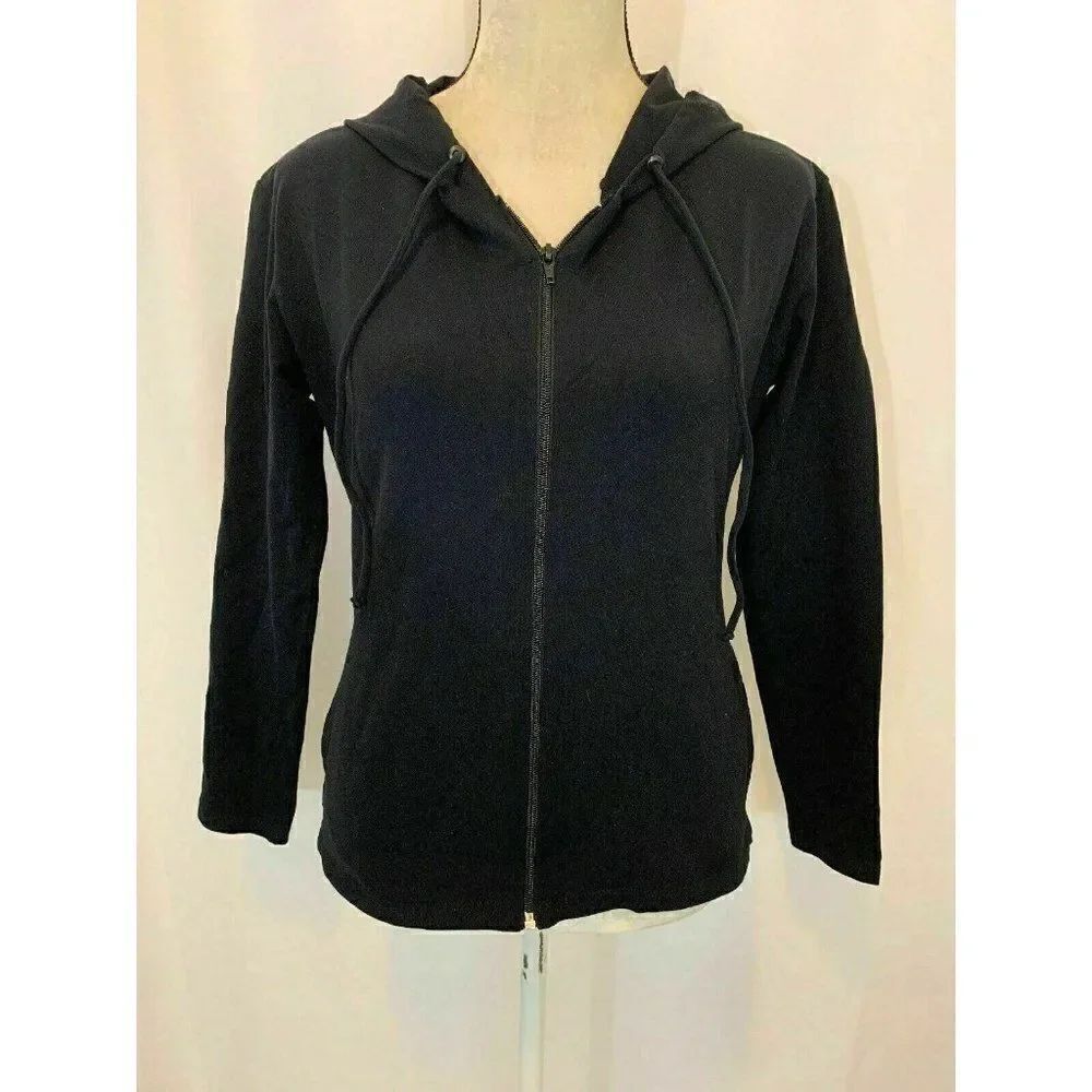 AMMA Black Zip Up Long Sleeve Athletic Jacket